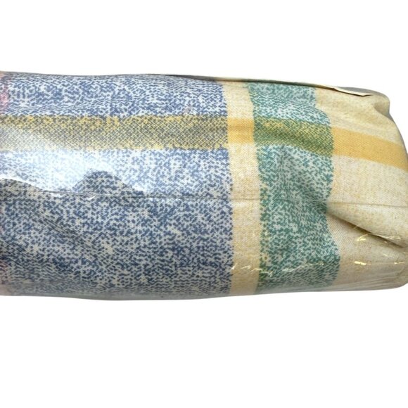 Martha Stewart Full Fitted Sheet Pastel Plaid Light Madras Rose Vintage New - Picture 8 of 9